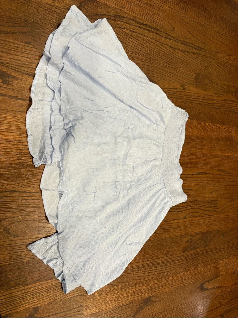 Free People Light Blue Tiered Mini Skirt